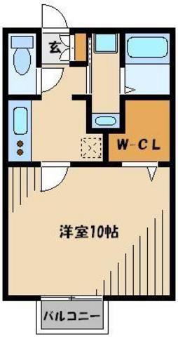 コスミオン(1K/1階)の間取り写真