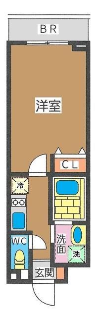 リベルタ世田谷(1K/2階)の間取り写真