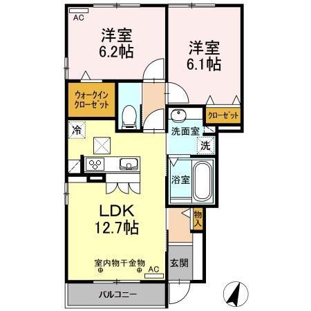 フェリス(2LDK/1階)の間取り写真
