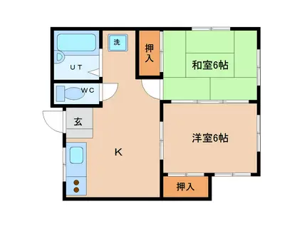 泉コーポ(2DK/1階)の間取り写真