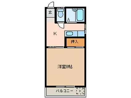 アイカワハイツ201(1K/2階)の間取り写真