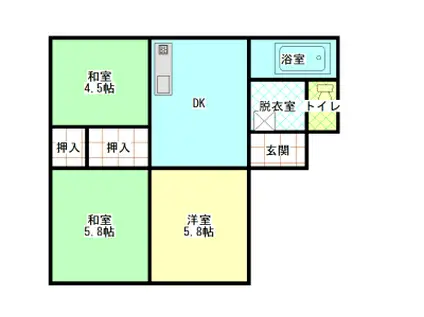 エクセルしのぶ(3DK/2階)の間取り写真