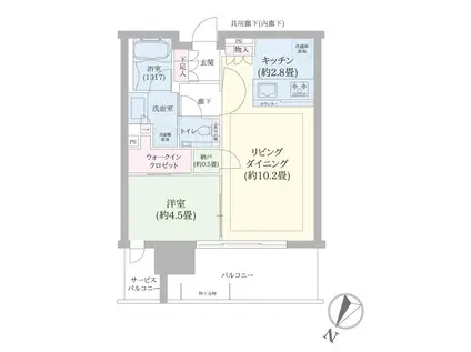 シティタワーズ東京ベイ セントラルタワー(1SLDK/10階)の間取り写真