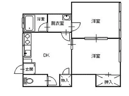 ハイム小笠原(2DK/1階)の間取り写真