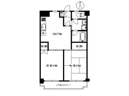 ファーストパレス(2DK/2階)の間取り写真