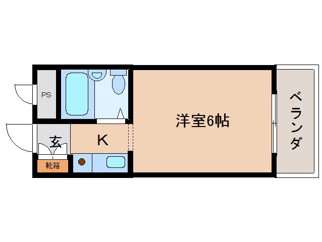 ベルメゾン関屋(1K/3階)の間取り写真
