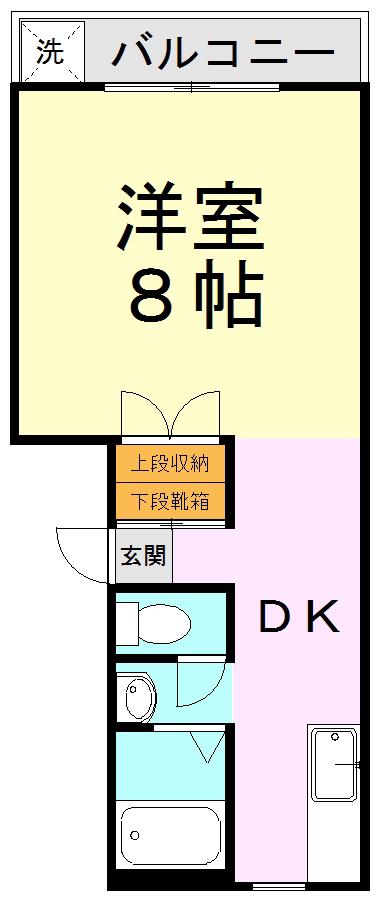 ラフォーレ54(1DK/2階)の間取り写真
