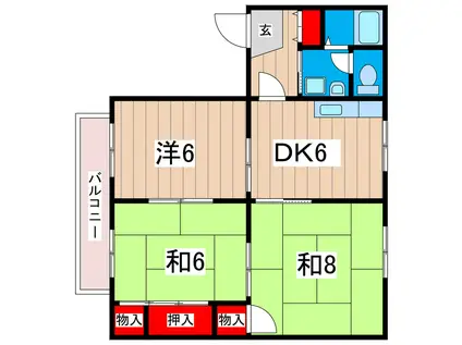 CO-MIKA A館(3DK/1階)の間取り写真