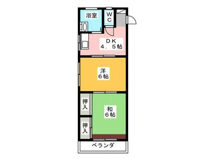 野島マンション(2DK/3階)の間取り写真