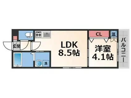 アバンティオ弥刀(1LDK/2階)の間取り写真