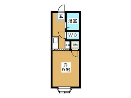 関ヶ島ガーデンコート(ワンルーム/1階)の間取り写真