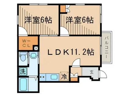 OLIVE HOUSE AMARI(2LDK/1階)の間取り写真