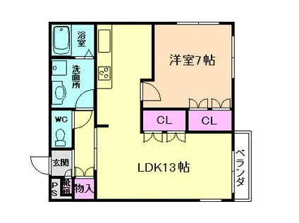 CASA-MIA箕面(1LDK/1階)の間取り写真
