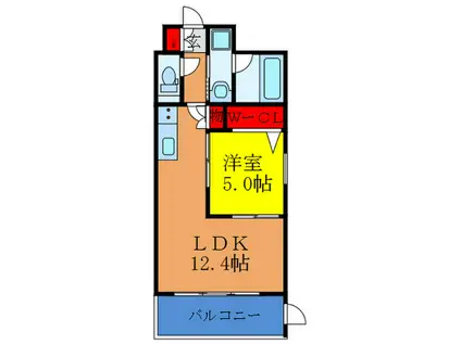 地下鉄今里筋線 井高野駅 徒歩8分 7階建 築6年(1LDK/7階)の間取り写真