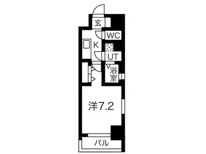 ワールドアイ名古屋城北(1K/3階)の間取り写真