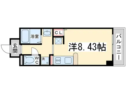 セレブコート新北野(ワンルーム/2階)の間取り写真