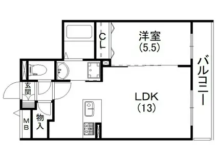 アンスリウム(1LDK/4階)の間取り写真