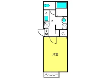 フォーレ大和田(1K/1階)の間取り写真