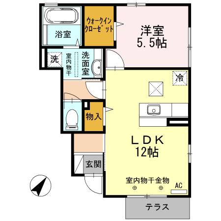 ビュー ルミエール(1LDK/1階)の間取り写真
