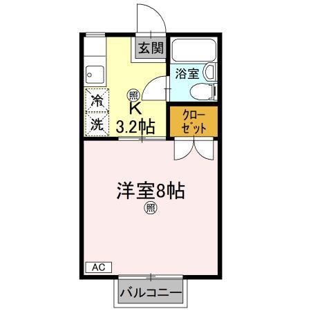 ビューフォート屋島(1K/1階)の間取り写真