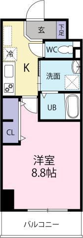 K-クレスト西新町(1K/7階)の間取り写真