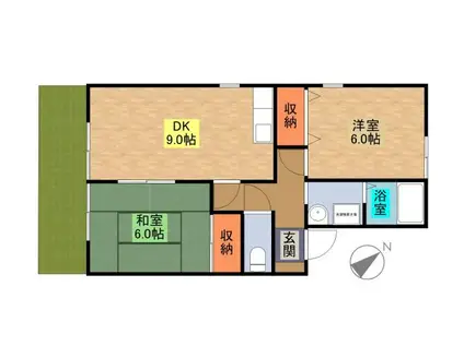 セジュールマリモII(2LDK/1階)の間取り写真