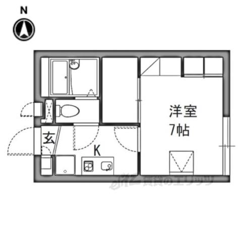 レオパレスミズキ(1K/2階)の間取り写真