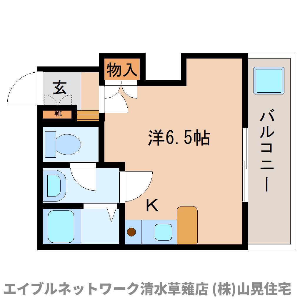 オークリッジA(ワンルーム/2階)の間取り写真