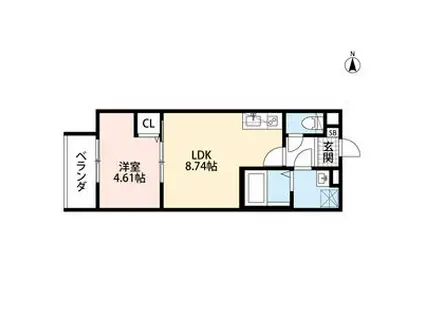 REGALO(1LDK/1階)の間取り写真