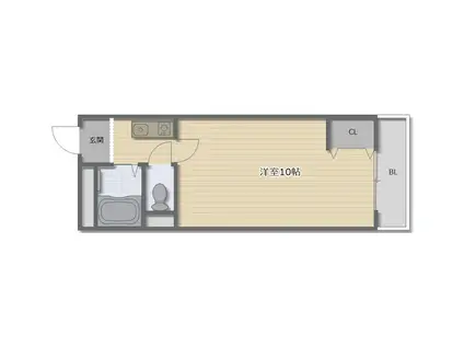 ハイツ五條(1K/4階)の間取り写真