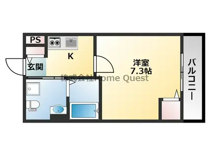 パラドール大蓮東(1K/1階)の間取り写真