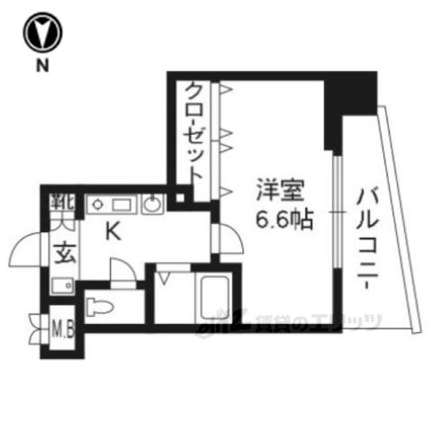 ベラジオ二条城前(1K/11階)の間取り写真