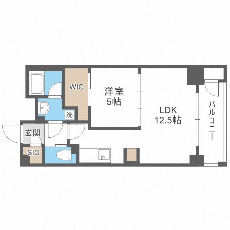 ネットフローラ梅田北(1LDK/2階)の間取り写真