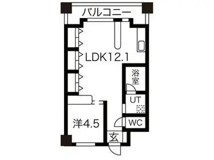 名星ビル(ワンルーム/3階)の間取り写真