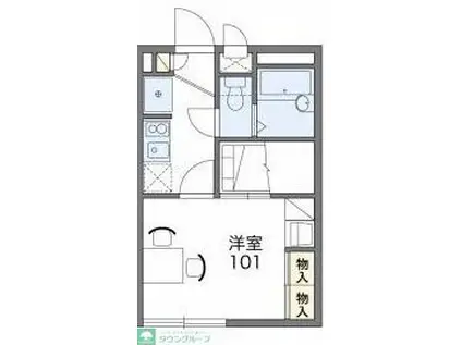 レオパレス美住ハイム(1K/2階)の間取り写真