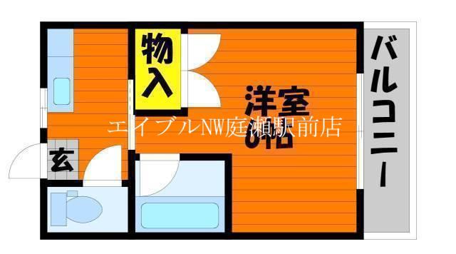 リトルハイム花尻 58番館(1K/4階)の間取り写真