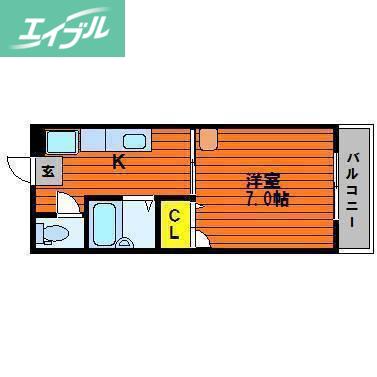 ビューラージュネス(1K/1階)の間取り写真