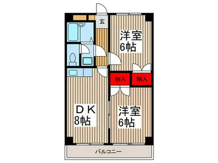 レジデンスラクダザカ(2DK/3階)の間取り写真