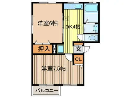 クレールK(2DK/2階)の間取り写真