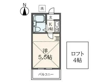 リンクスセカンド(1K/3階)の間取り写真