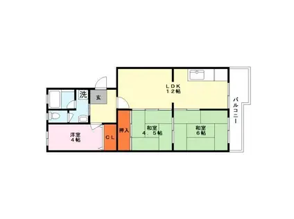 ヴィラ青山(3LDK/2階)の間取り写真