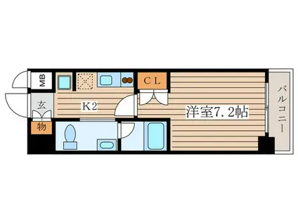 MARCHE I(1K/4階)の間取り写真