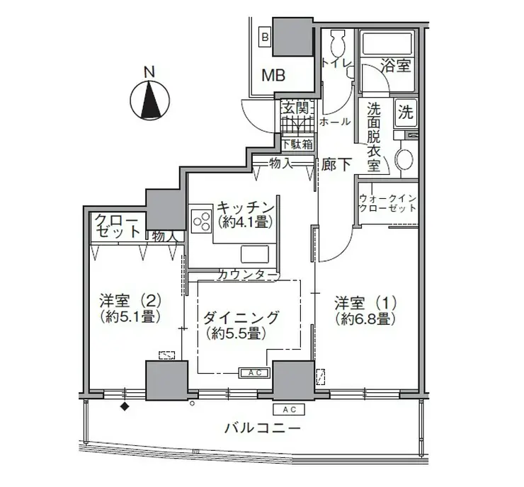 アクティ汐留 13階階 間取り