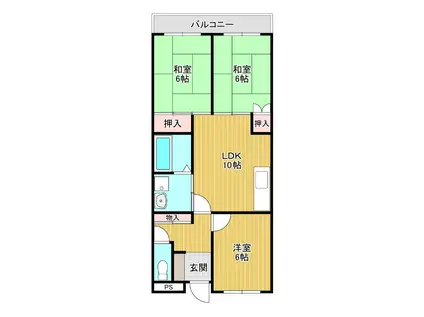 ヴィルフォーレミチハタ(3LDK/2階)の間取り写真