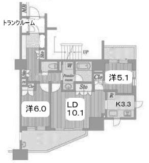 グランヒルズTOKYOイースト(2LDK/6階)の間取り写真