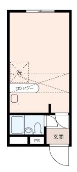 ベルピア馬堀海岸1-3(ワンルーム/1階)の間取り写真