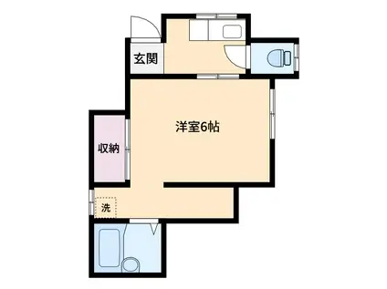 関アパートII(1K/1階)の間取り写真