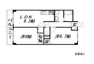 ピース1(2LDK/1階)の間取り写真