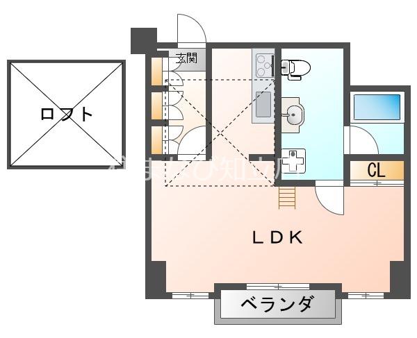 シャトーヨサミ(ワンルーム/6階)の間取り写真