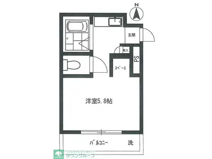 メゾンプリヴェ(ワンルーム/3階)の間取り写真